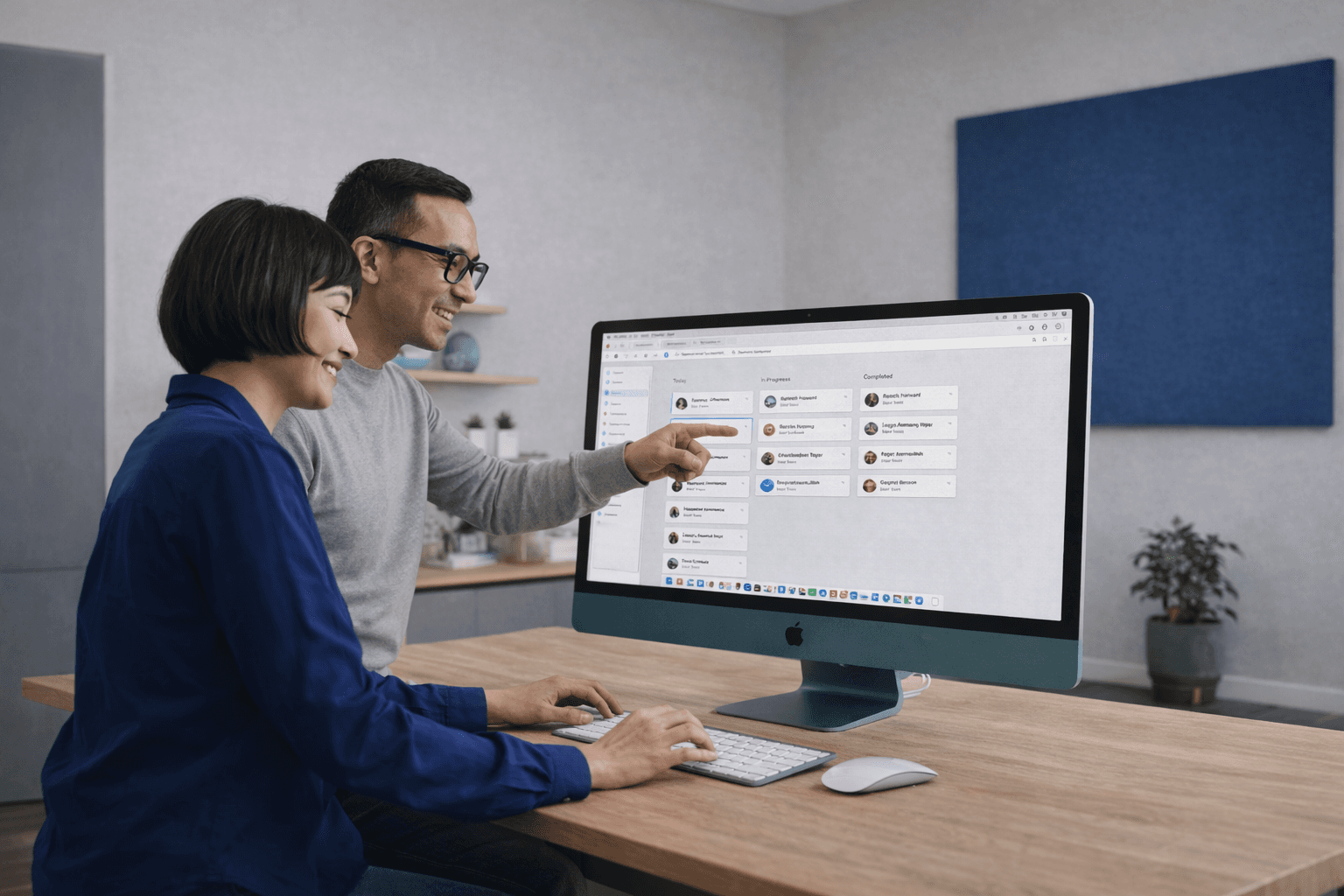 AI solution architecture displayed across enterprise workstations