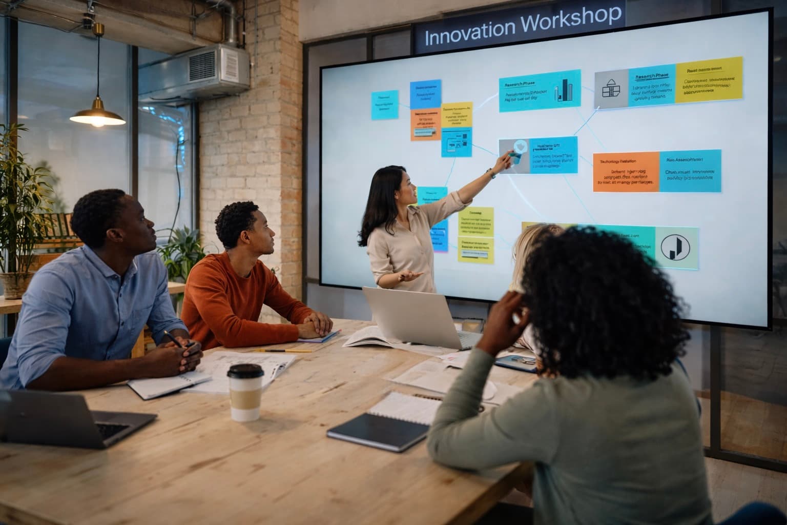 Leadership team discussing AI strategy