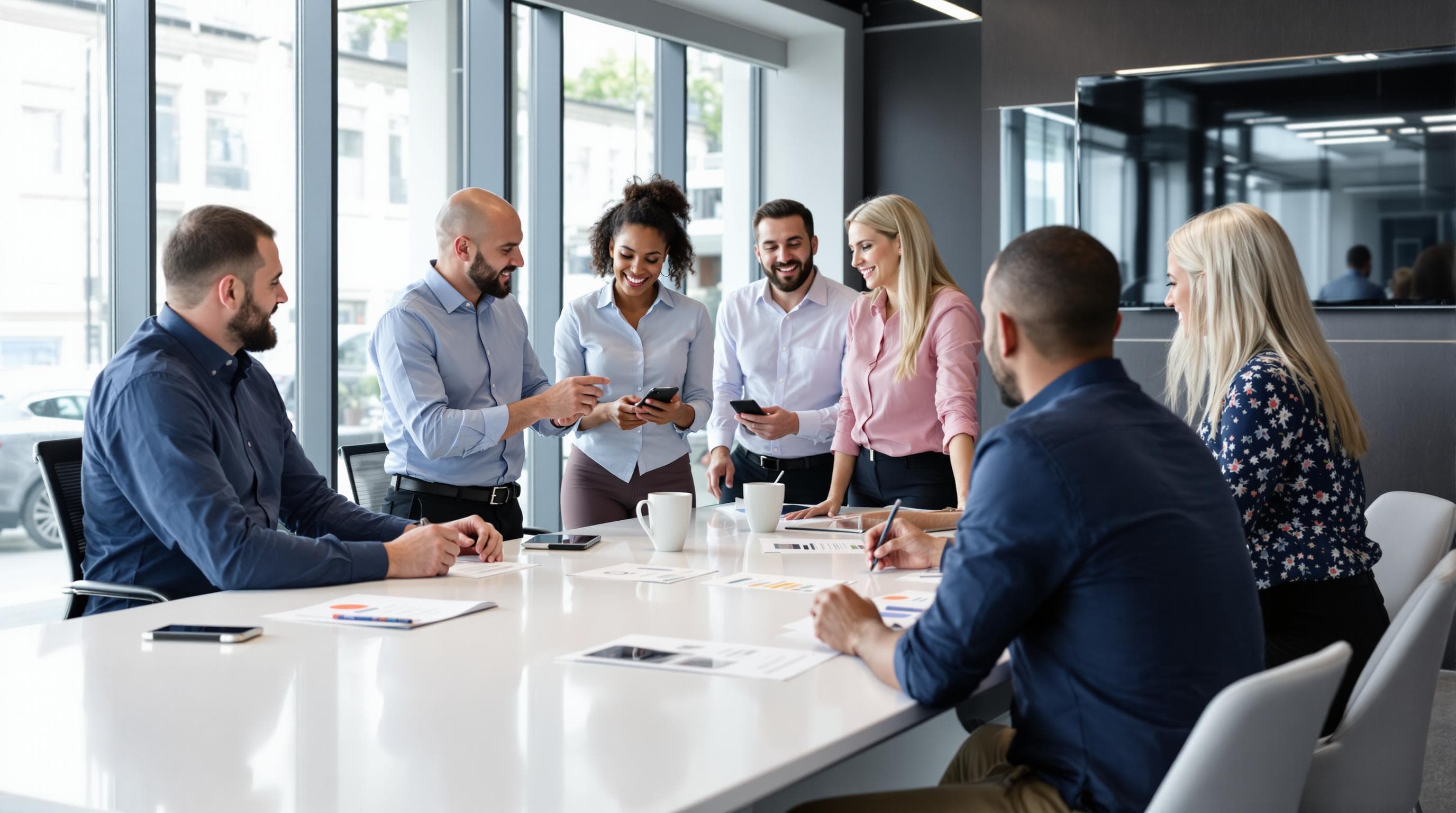 Team meeting discussing integration services