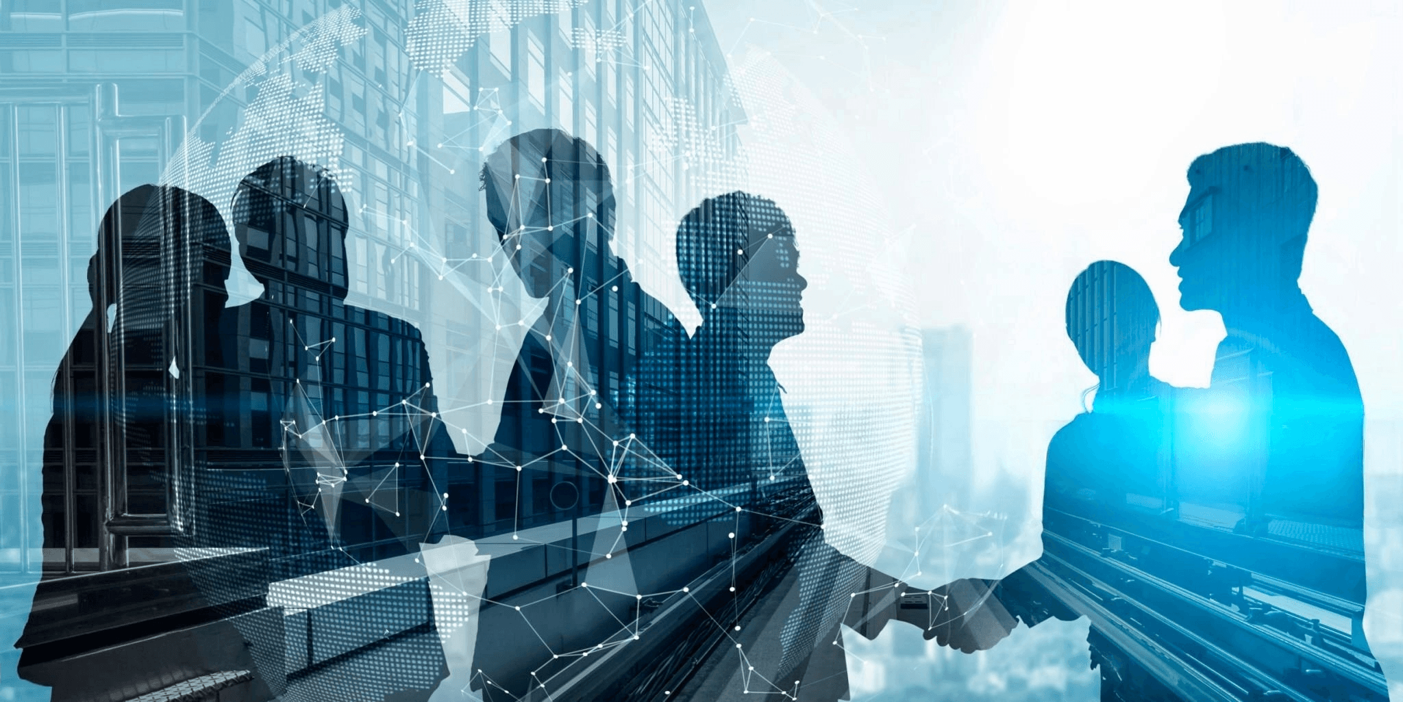 Abstract technology graphic representing custom AI agents