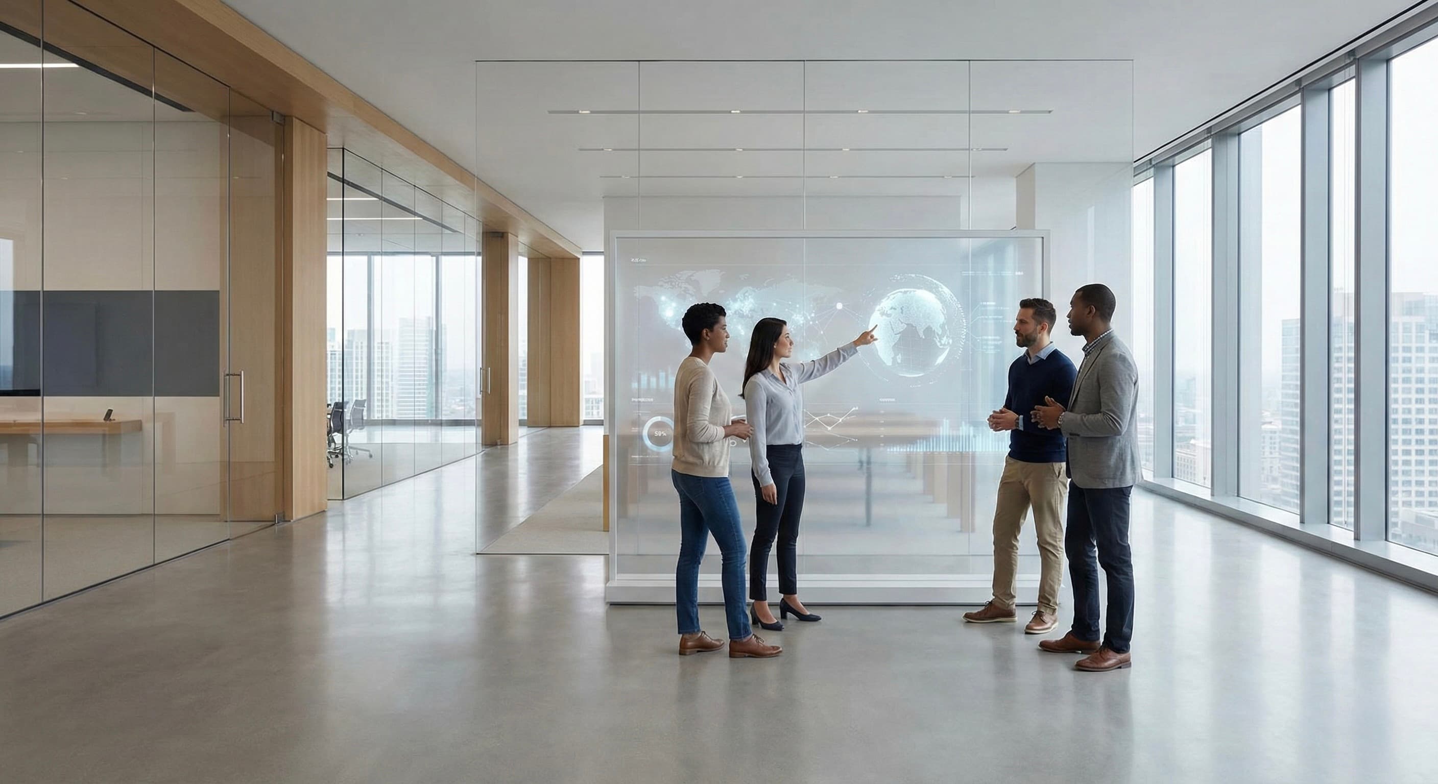 Enterprise team collaborating on AI implementation